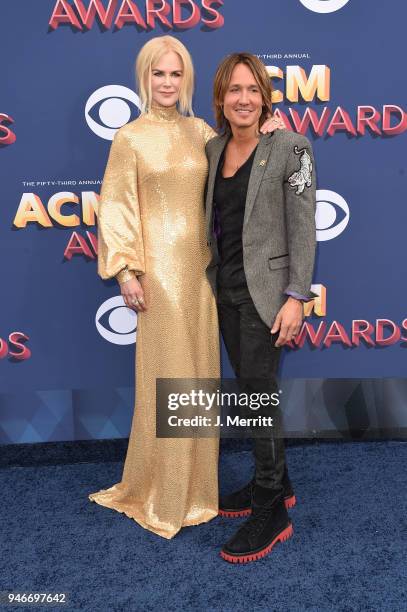 Nicole Kidman and Keith Urban attend the 53rd Academy of Country Music Awards at the MGM Grand Garden Arena on April 15, 2018 in Las Vegas, Nevada.