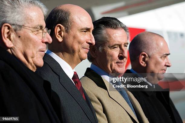 From left to right: Jorge Pont Sanchez, director of the International division of El Corte Ingles, Fernando Conte, chairman of Iberia Lineas Aereas...