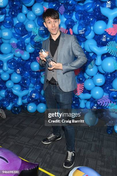 Kurt Schneider poses with the award for Best Youtube Musician during the 10th Annual Shorty Awards at PlayStation Theater on April 15, 2018 in New...