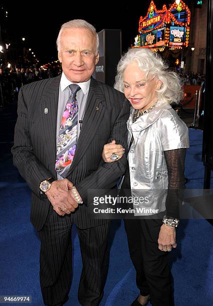 Former astrnaut Buzz Aldrin and wife Lois Aldrin arrive at the premiere of 20th Century Fox's "Avatar" at the Grauman's Chinese Theatre on December...