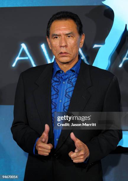 Actor Wes Studi arrives at the premiere of 20th Century Fox's "Avatar" at the Grauman's Chinese Theatre on December 16, 2009 in Hollywood, California.