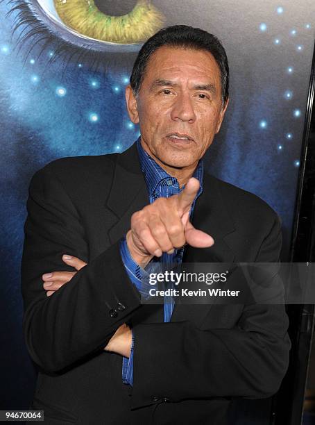 Actor Wes Studi arrives at the premiere of 20th Century Fox's "Avatar" at the Grauman's Chinese Theatre on December 16, 2009 in Hollywood, California.