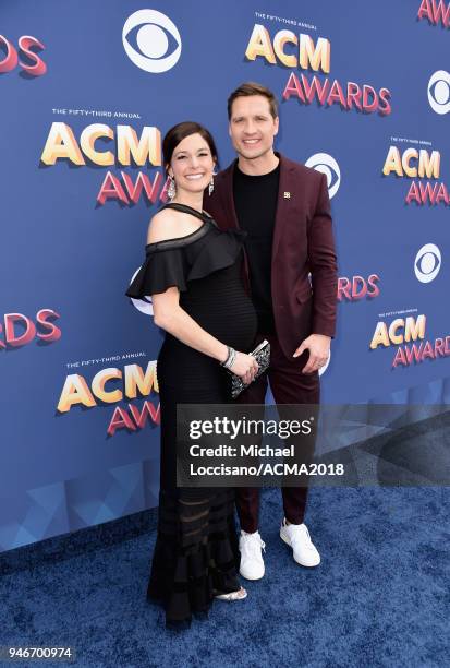 Laney Beville Hayes, and Walker Hayes attend the 53rd Academy of Country Music Awards at MGM Grand Garden Arena on April 15, 2018 in Las Vegas,...