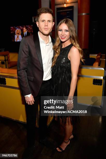 Trent Harmon and Kathleen Couch attend the 53rd Academy of Country Music Awards at MGM Grand Garden Arena on April 15, 2018 in Las Vegas, Nevada.