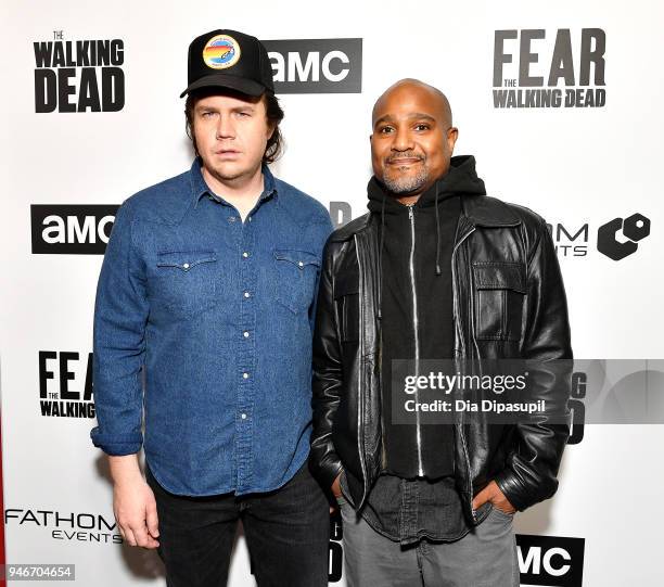 Josh McDermitt and Seth Gilliam attend the AMC Survival Sunday The Walking Dead/Fear the Walking Dead at AMC Empire on April 15, 2018 in New York...