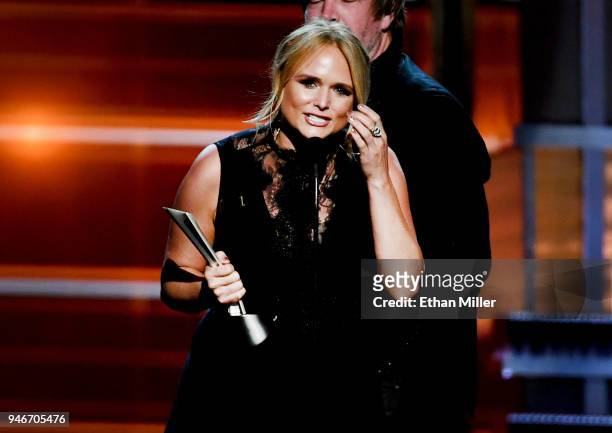 Miranda Lambert accepts the Song of the Year award for 'Tin Man' onstage during the 53rd Academy of Country Music Awards at MGM Grand Garden Arena on...