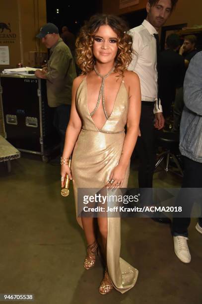 Maren Morris attends the 53rd Academy of Country Music Awards at MGM Grand Garden Arena on April 15, 2018 in Las Vegas, Nevada.