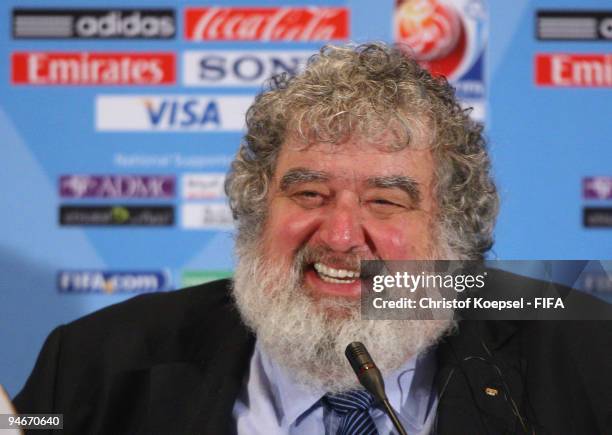 Chuck Blazer, chiarman of FIFA Club World Cup organising committee attends a press conference held by the FIFA organising committee at the Emirates...