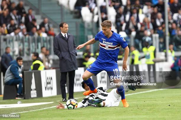 Dennis Praet of UC Sampdoria in action during the Serie A football match between Juventus Fc and Uc Sampdoria . Juventus Fc wins 3-0 over Uc...