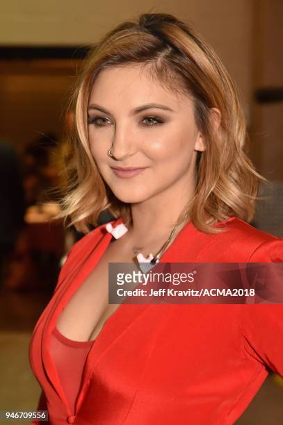 Julia Michaels attends the 53rd Academy of Country Music Awards at MGM Grand Garden Arena on April 15, 2018 in Las Vegas, Nevada.