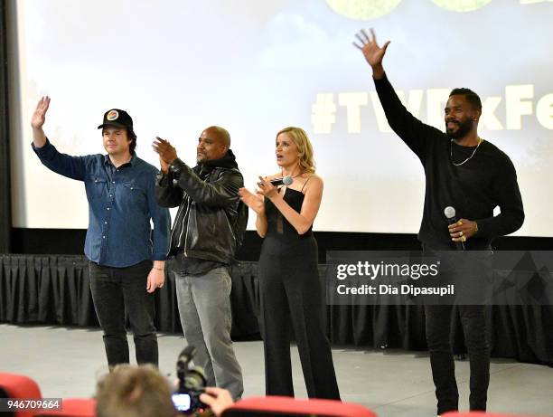 Josh McDermitt, Seth Gilliam, Kim Dickens and Colman Domingo attend the AMC Survival Sunday The Walking Dead/Fear the Walking Dead at AMC Empire on...