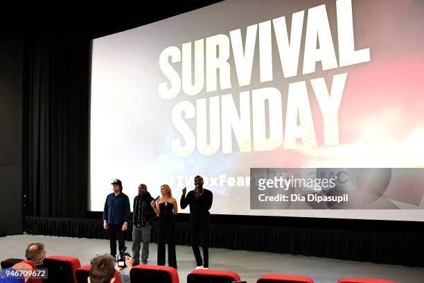 Josh McDermitt, Seth Gilliam, Kim Dickens and Colman Domingo attend the AMC Survival Sunday The Walking Dead/Fear the Walking Dead at AMC Empire on...