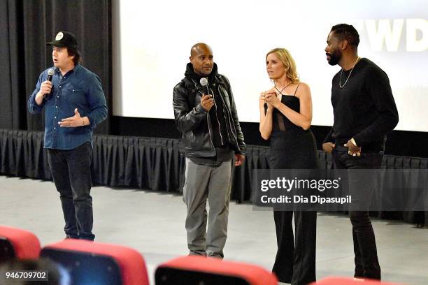 Josh McDermitt, Seth Gilliam, Kim Dickens and Colman Domingo attend the AMC Survival Sunday The Walking Dead/Fear the Walking Dead at AMC Empire on...