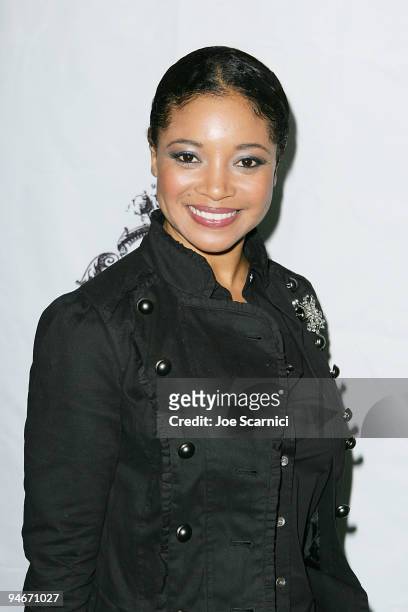 Tamala Jones arrives at "Sparkles In Their Eyes" Holiday Charity Event by Crystal Ice Jewelry at Villa Blanca on December 16, 2009 in Beverly Hills,...