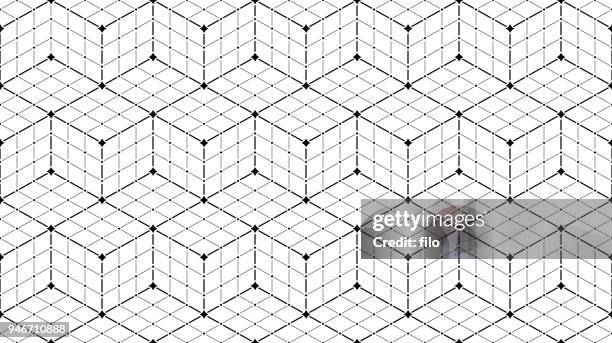 seamless geometric cubes background - digital blocks background white stock illustrations