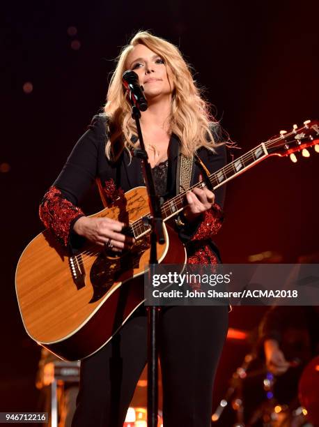 Miranda Lambert performs on stage at the 53rd Academy of Country Music Awards at MGM Grand Garden Arena on April 15, 2018 in Las Vegas, Nevada.