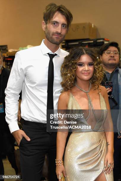 Ryan Hurd and Maren Morris attend the 53rd Academy of Country Music Awards at MGM Grand Garden Arena on April 15, 2018 in Las Vegas, Nevada.