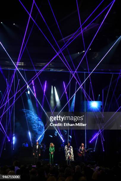 Jimi Westbrook, Kimberly Schlapman, Karen Fairchild and Philip Sweet of musical group Little Big Town perform onstage during the 53rd Academy of...