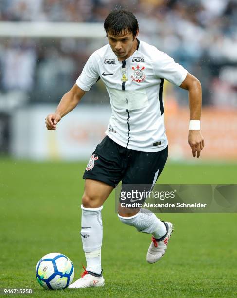 Romero of Corinthinas in action during the match against Fluminense for the Brasileirao Series A 2018 at Arena Corinthians Stadium on April 15, 2018...