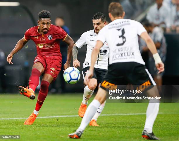 Pablo Dyego of Fluminense in action during the match between Corinthinas and Fluminense for the Brasileirao Series A 2018 at Arena Corinthians...