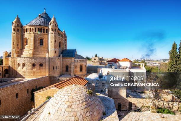 abbey of the dormition - holy land israel stock pictures, royalty-free photos & images