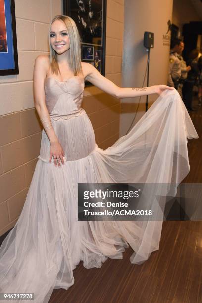 Danielle Bradbery attends the 53rd Academy of Country Music Awards at MGM Grand Garden Arena on April 15, 2018 in Las Vegas, Nevada.