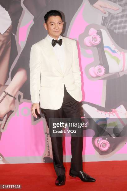 Actor Andy Lau poses on red carpet of the 37th Hong Kong Film Awards ceremony at Hong Kong Cultural Centre on April 15, 2018 in Hong Kong, China.
