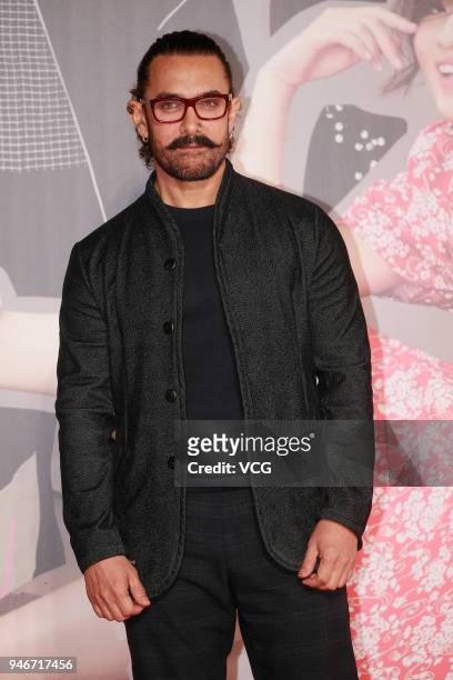 Indian actor Aamir Khan poses on red carpet of the 37th Hong Kong Film Awards ceremony at Hong Kong Cultural Centre on April 15, 2018 in Hong Kong,...