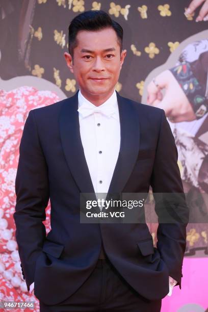 Actor Louis Koo poses on red carpet of the 37th Hong Kong Film Awards ceremony at Hong Kong Cultural Centre on April 15, 2018 in Hong Kong, China.