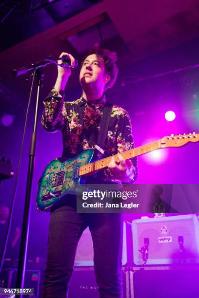 Matthew Murphy of The Wombats performs live on stage during a concert at the Astra Kulturhaus on April 15, 2018 in Berlin, Germany.