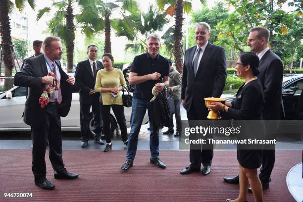 Russian Sport Minister Pavel Kolobkov is seen on arrrival during day two of the SportAccord at Centara Grand & Bangkok Convention Centre on April 16,...