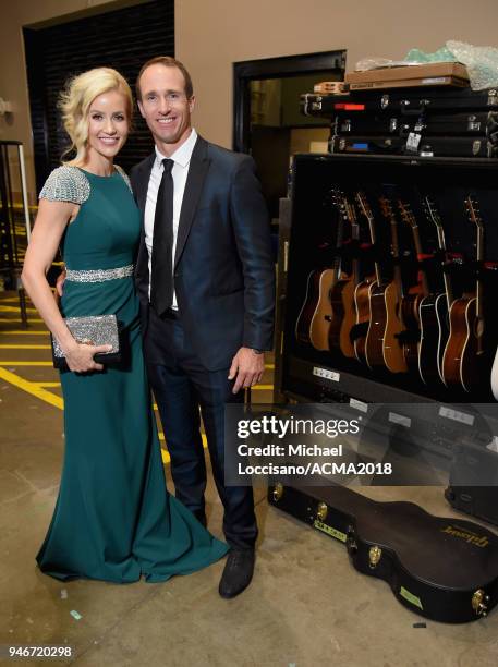 Brittany Brees and Drew Brees attend the 53rd Academy of Country Music Awards at MGM Grand Garden Arena on April 15, 2018 in Las Vegas, Nevada.