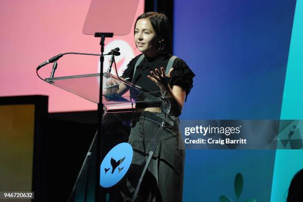 Alexis G. Zall speaks onstage during the 10th Annual Shorty Awards at PlayStation Theater on April 15, 2018 in New York City.