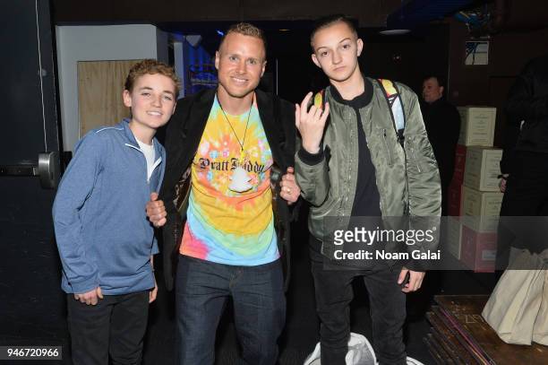 Ryan McKenna, aka Selfie Kid, Spencer Pratt, and Russell Horning, aka Backpack Kid attends the 10th Annual Shorty Awards at PlayStation Theater on...