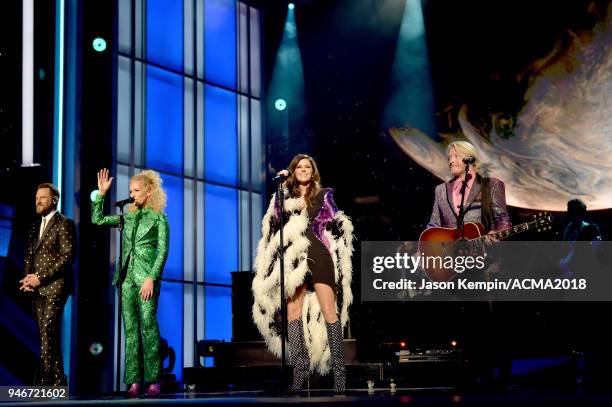 Jimi Westbrook, Kimberly Schlapman, Karen Fairchild, and Philip Sweet of Little Big Town perform onstage at the 53rd Academy of Country Music Awards...