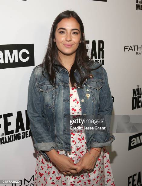 Alanna Masterson attends AMC Survival Sunday The Walking Dead/Fear the Walking Dead on April 15, 2018 in Los Angeles, California.