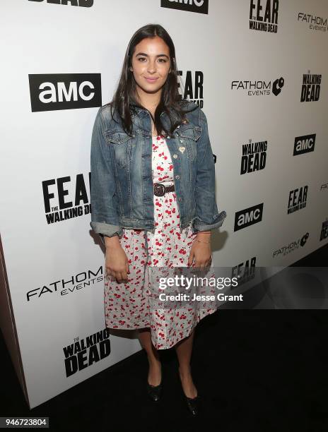 Alanna Masterson attends AMC Survival Sunday The Walking Dead/Fear the Walking Dead on April 15, 2018 in Los Angeles, California.