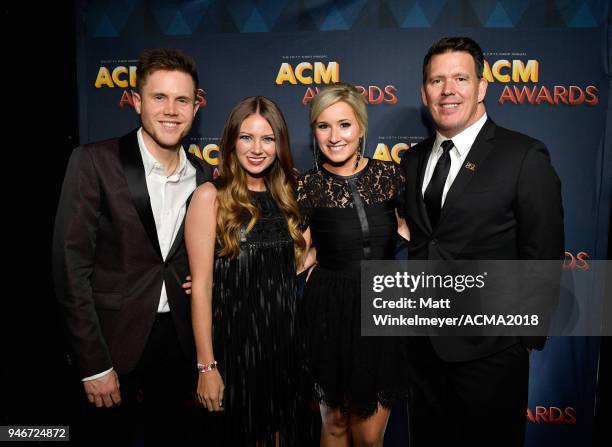 Trent Harmon, Kathleen Couch, Meredith Sickle, and Eric Powell attend the 53rd Academy of Country Music Awards at MGM Grand Garden Arena on April 15,...