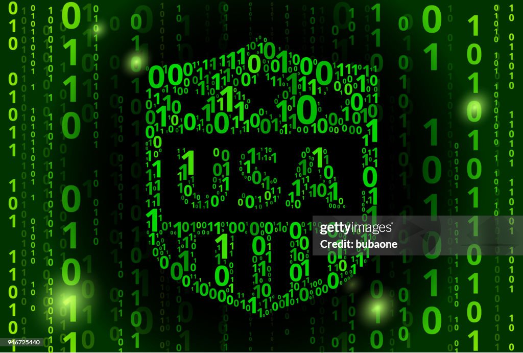 Binary Code Shield Usa Shield Binary Code Vector Pattern Background High-Res Vector ...