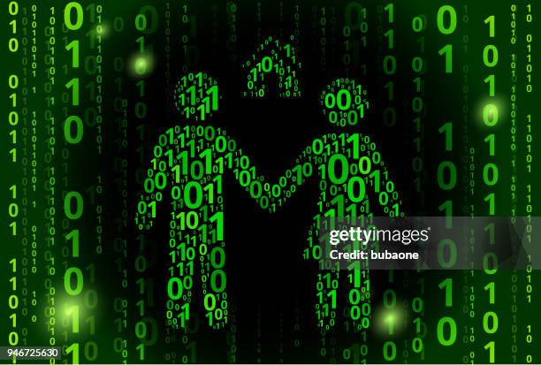 couple and new home binary code vector pattern background - black couple buying a house stock illustrations
