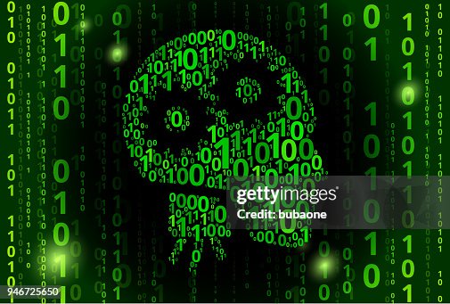Robotic Head Binary Code Vector Pattern Background Robotic Head Binary Code Vector Pattern Background