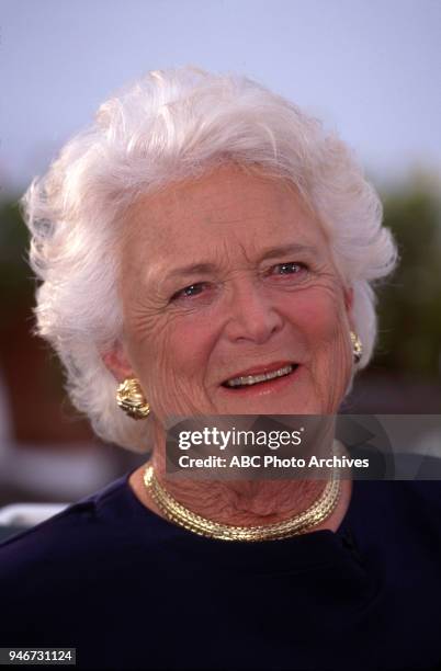 Barbara Walters interviewed former First Lady Barbara Bush at the Bush family retreat in Kennebunkport, Maine, for Walt Disney Television via Getty...