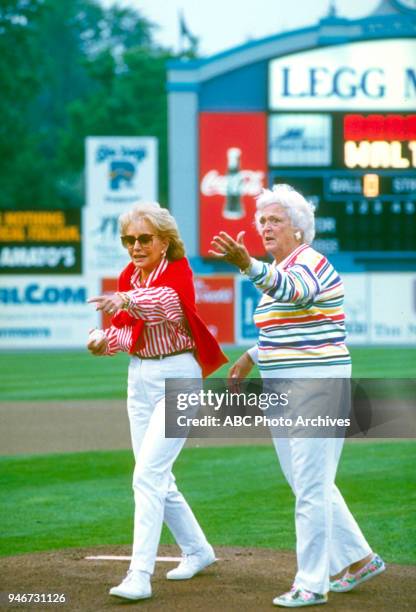 Barbara Walters interviewed former First Lady Barbara Bush at the Bush family retreat in Kennebunkport, Maine, for Walt Disney Television via Getty...