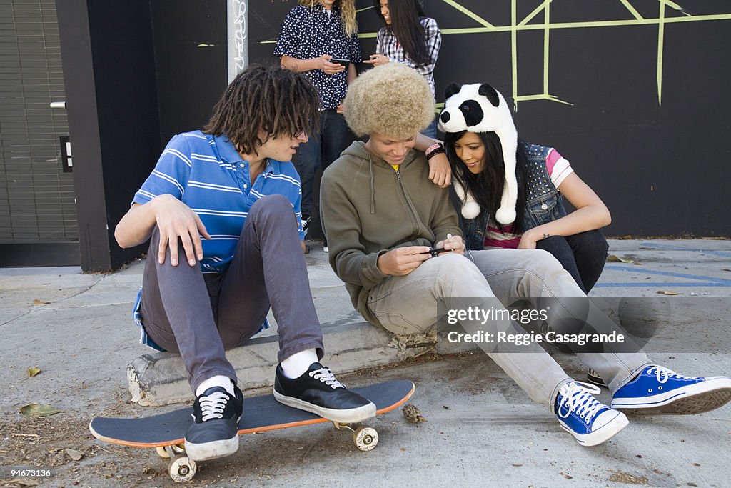 Teens hanging out 