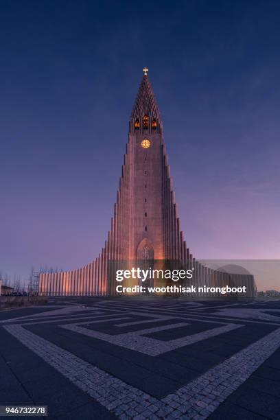 hallgrimskirkja church in reykjavik iceland - hallgrimskirkja stock pictures, royalty-free photos & images