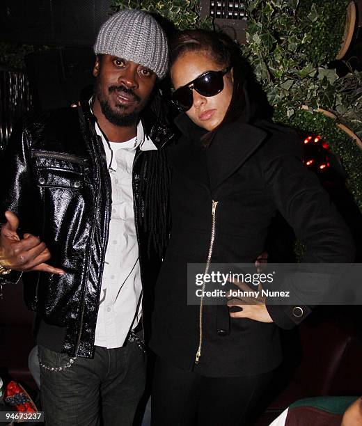 Beenie Man and Alicia Keys attend Alicia Keys' "The Element of Freedom" album release party at Greenhouse on December 16, 2009 in New York City.