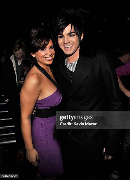 Carolina Bermudez and Adam Lambert attends Z100's Jingle Ball 2009 presented by H&M at Madison Square Garden on December 11, 2009 in New York City.