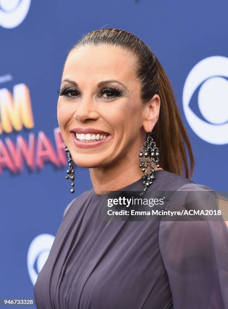 Mickie James attends the 53rd Academy of Country Music Awards at MGM Grand Garden Arena on April 15, 2018 in Las Vegas, Nevada.