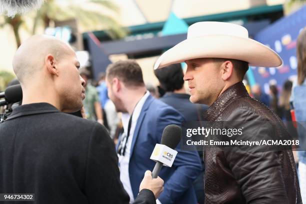 Justin Moore attends the 53rd Academy of Country Music Awards at MGM Grand Garden Arena on April 15, 2018 in Las Vegas, Nevada.