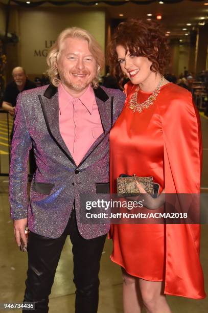 Philip Sweet and Rebecca Arthur attend the 53rd Academy of Country Music Awards at MGM Grand Garden Arena on April 15, 2018 in Las Vegas, Nevada.